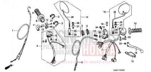LEVIER DE GUIDON/COMMUTATEUR/CABLE CRM125RV de 1997